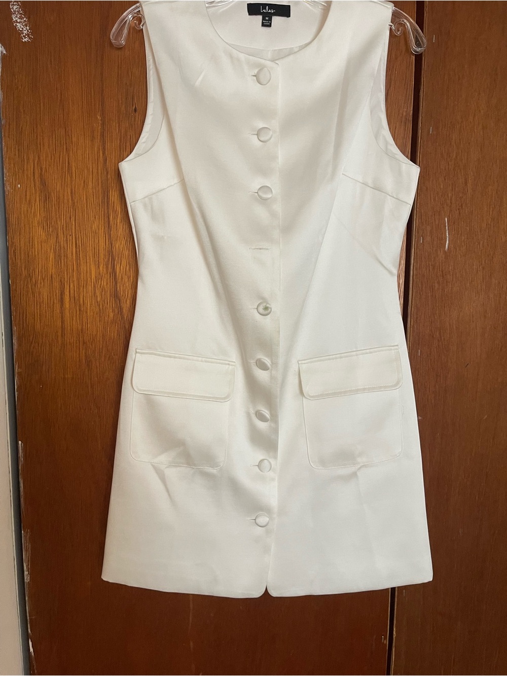 Lulu's Sleeveless Button-Up Mini Dress with Pockets